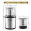 CHULUX Coffee Grinder Electric,Built-In Sharp Blade Spice Grinder with 2 Detachable Stainless Steel Bowls for Coffee, Spices, Herbs, Nuts, Grains,Lid