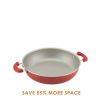 Create Delicious Aluminum Nonstick Covered Deep Frying Pan, 9.5-Inch, Red Shimmer